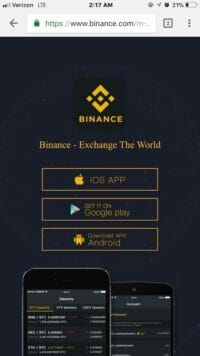 binance crypto exchange ios