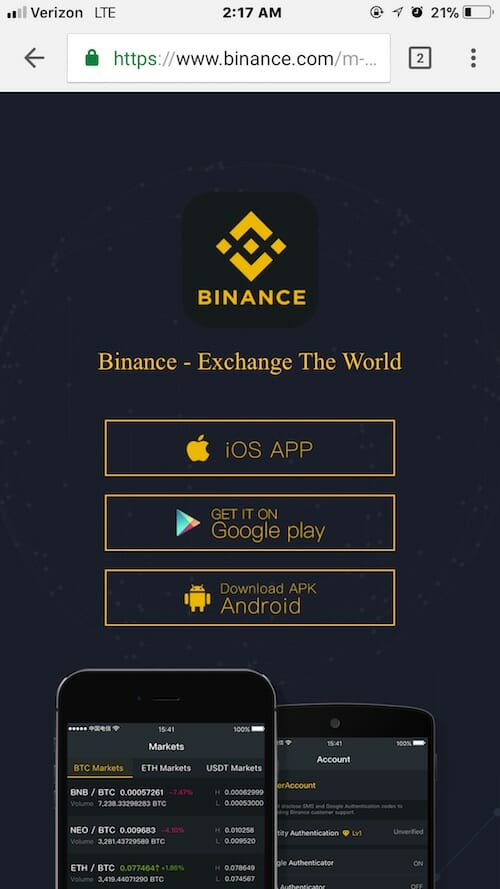 which binance app to download